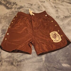 Brown Saint Vanity Shorts with Button Details